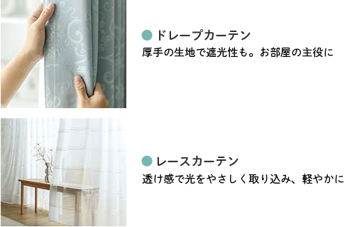 ドレープカーテンとレースカーテン