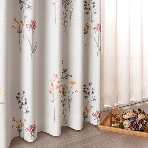 花柄刺繍カーテン「CJ34446」