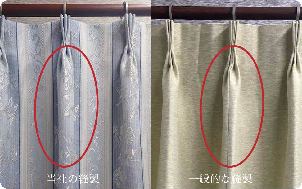 カーテンの継ぎ目
